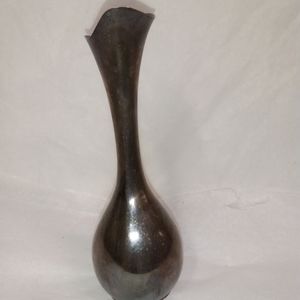 Denmark Budding Vase Silver Plated Metal 6" small Vintage Collectible